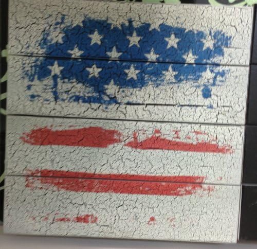 American Flag Wood Wall Art, 5 Stars Gift 19.69 X 19.69 Inch Startonight Outdoor