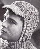 Knitted Visor Helmet Hood for Men and Women Vintage Knitting Hat Cap Pattern