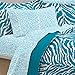 My Room Zebra Ultra Soft Microfiber Comforter Sheet Set, Aqua, Twin/Twin X-Large