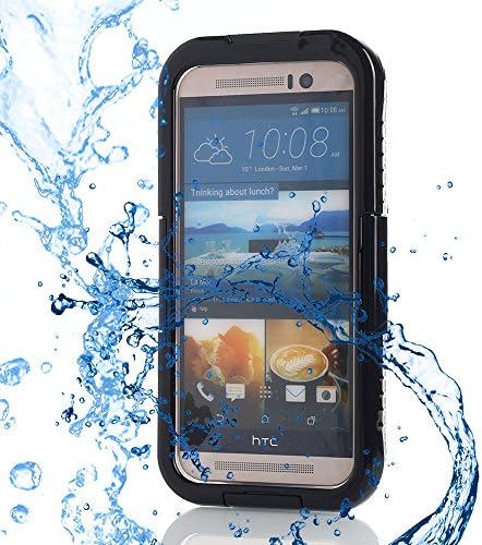 HTC ONE M9 Waterproof Case, oneCase™ Full Body Protective Waterproof Shockproof Dust Proof Snow Proof Crystal Clear Case Cover for HTC ONE M9 / M8 / M7 (Black)
