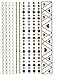Super Metallic Gold Silver Black Jewelry Temporary Bling Tattoo 6 Sheets Pack