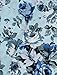 Allegra K Men Short Sleeve Single Breasted Floral Prints Shirts Light Blue L