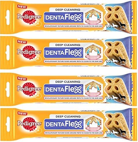 Pedigree Dentaflex Deep Cleaning Dental Dog Treat for Large Breed Dogs 25kg+ Multi Buy Pack of 4