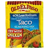 Old El Paso Seasoning, Less Sodium Taco, 1.25-Ounce Packets (Pack of 24)