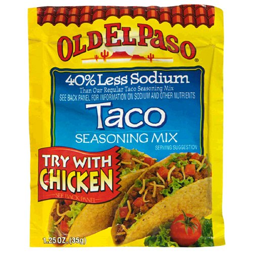 Old El Paso Seasoning, Less Sodium Taco, 1.25-Ounce Packets (Pack of 24)