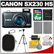 Canon PowerShot SX230 HS Digital Camera (Black) with 8GB Card + (2) Batteries + Case + Tripod + Accessory Kit Canon PowerShot SX230 HS Digital Camera (Black) with 8GB Card + (2) Batteries + Case + Tripod + Accessory Kit
