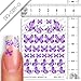 Nailart NAIL TATTOO STICKER - butterfly / floral - purple