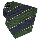 Forzieri Navy Blue & Green Bands Woven Silk Tie