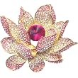 Lotus Dream Pink Crystal Diamante Petal Gold Tone Brooch Pin Lotus Dream Pink Crystal Diamante Petal Gold Tone Brooch Pin