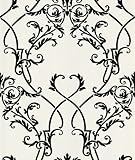 Beacon House 283-46904 Ink Candela Black Chandelier Wallpaper by Brewster