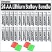 AA Ultimate Photo Lithium Battery 24 Battery Bundle with 2 FREE Tube Storage Cases for AA Batteries