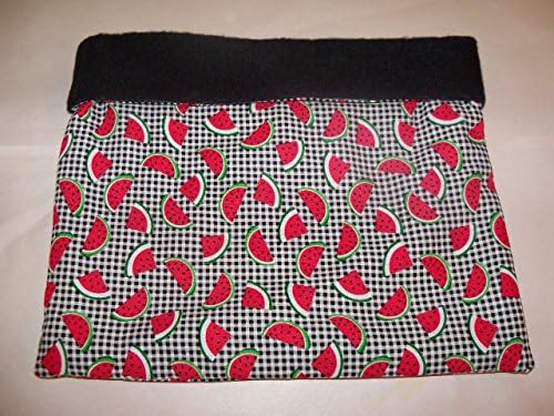 Watermelon Print XL Fleece/Cotton Guinea Pig Pouch Bag Cozy Bed Snuggle Ferret Rat 11" x 11''