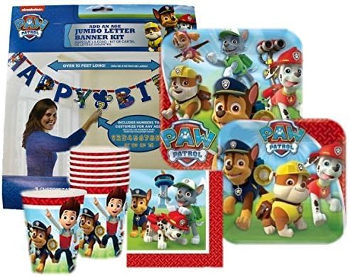 Paw Patrol Birthday Party Supply Pack Bundle for 8 Guests by The Odd Frog