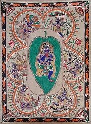 Fine Art Madhubani Folk Paintings Home Decor Organic Color Paper 22 x 30 inches (madht274)
