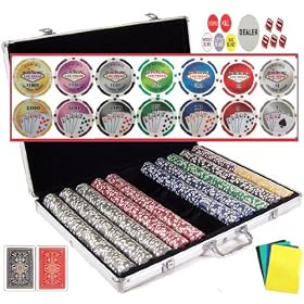 Bluff King Vegas Style 11.5 Gram Casino Gambling Poker Chip Set (1000 Chips) with Storage Case and Gaming Accessories.