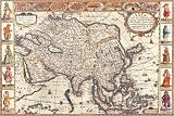 Antique Map - Asia, 1626 - Canvas - Artist: John Speed - Art Print Poster Size: 54.00 by 36.00 inches