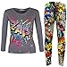 New Girls ZAP Print Party Fashion Top T Shirt & Comic Book Legging Set 7-13