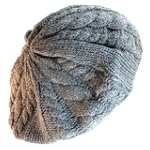 Knitted Grey Beret for women.