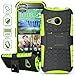 ElBolt 3 in 1 Hard Grenade Stand Gel Case with Stylus Pen and Screen Protector for HTC One Mini 2 / HTC One Remix / HTC M8 Mini - Neon Green