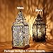 Ivenf Moroccan Style Matte White Cast Iron Handmade Square Candle Lantern, Great Decoration for Living Room, Balcony, Patio, Porch & Garden