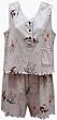 RocketWear Women's Broadway Cats Print Pink Cotton Knit Shortie Pajamas Set