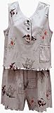 RocketWear Women's Broadway Cats Print Pink Cotton Knit Shortie Pajamas Set