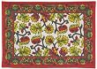 100% Cotton Colorful Handblock Printed Red and Yellow Placemats Set of Six