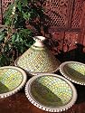 Medium patterned cooking tagine with 4 matching bowls
