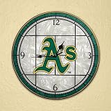 MLB Oakland Athletics 12-Inch Art Glass Clock
