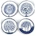 ROB RYAN set of 4 ceramic plates 'Four Trees. Four Seasons'