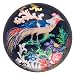 Bird and Phoenix on Tapestry Drawing Glass Paperweight Asian Art Design