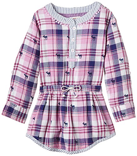 Hatley Girls' Shirt Dress Deers On Plaid