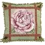 123 Creations C733.20x20 inch Rose Needlepoint Pillow - 100 Percent Wool
