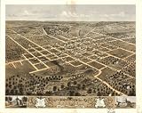 Bird's eye view of the city of Columbia, Boone Co., Missouri 1869. Drawn by A. Ruger., large historic panoramic map reprint 45x36