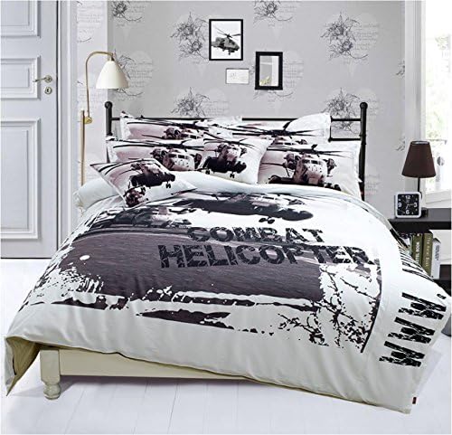 Zacard Teens Bedding Sets Apache Helicopters Bedding Sets Boys Bedding Set Fitted / Flat Sheet Sets Twin Full Queen (Fitted Sheet, Twin)