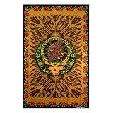 Steal Your Face Flower Tan Tapestry Grateful Dead