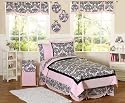 Pink and Black Sophia Childrens Bedding - 4pc Twin Set