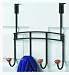 Spectrum 77510 Cambridge 4-Hook Rack Over-The-Door, Black