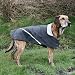 Dog Coat Grey Fleece With Reflective Trim Large XL 65 cm