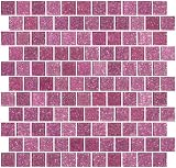 Susan Jablon - 1 Inch Barbie Pink Glitter Glass Tile Reset In Offset Layout