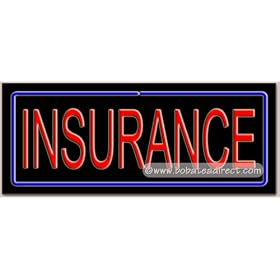 Insurance Neon Sign (13"H x 32"L x 3"D)
