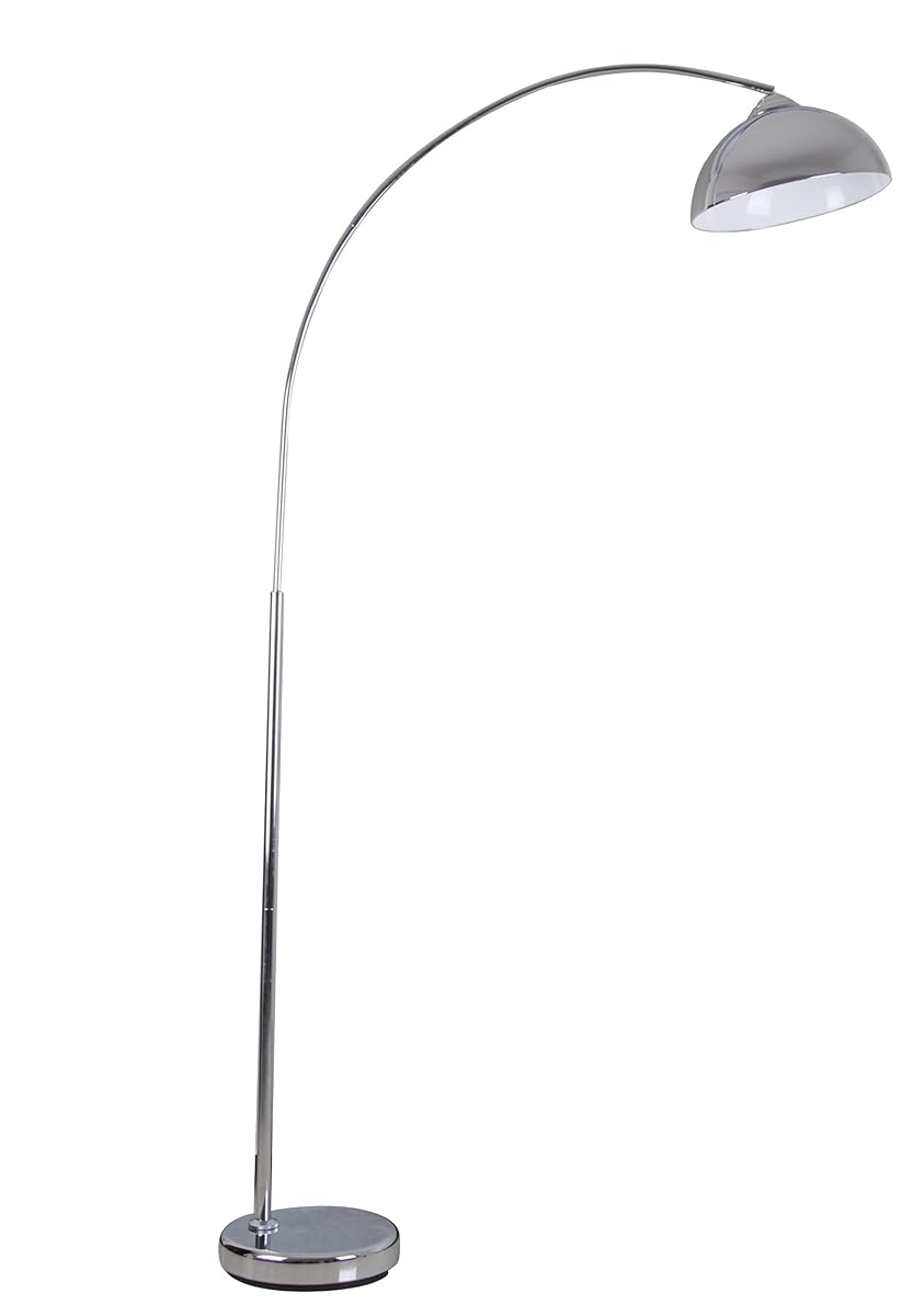 Catalina Silver Chrome Arc Floor Lamp, reading light, 3way switch,