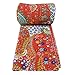 Rajasthali Indian Cotton Bedspread Twin Size Floral Print Kantha Stitch, 90 X 62 Inches