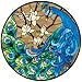 Springtime's Peacock Hand-Painted Glass Art Panel
