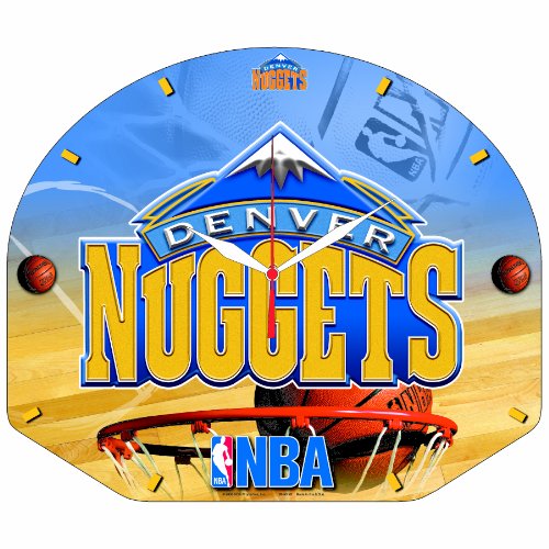 NBA Denver Nuggets High Definition Clock ? Backboard Shaped