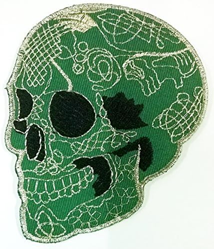 Skull Tattoo Biker Horror Goth Punk Emo Rock Retro Jacket T-shirt Patch Sew Iron on Embroidered... By Moodbeat Shop