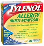 Tylenol Allergy Multi-Symptom Nighttime, 24-Count Cool Burst Caplets (Pack of 3)