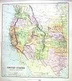 CHAMBERS ANTIQUE MAP c1906 UNITED STATES AMERICA CALIFORNIA NEVADA ARIZONA