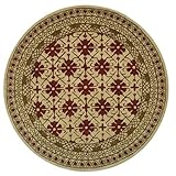 Safavieh Classic Ivory &amp; Red Tufted Wool Round Rug, 3 ft 6 in round