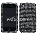 Apple iPhone 3G 3G-S Cell Phone Full Black Slash Crystal Diamonds Bling Protective Case Cover